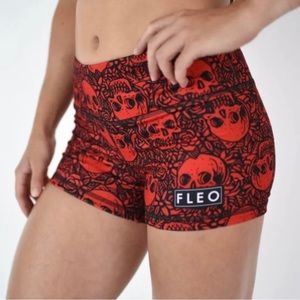 Fleo Mi Amor 325 DI Shorts Red & Black Skull Pattern Size Medium